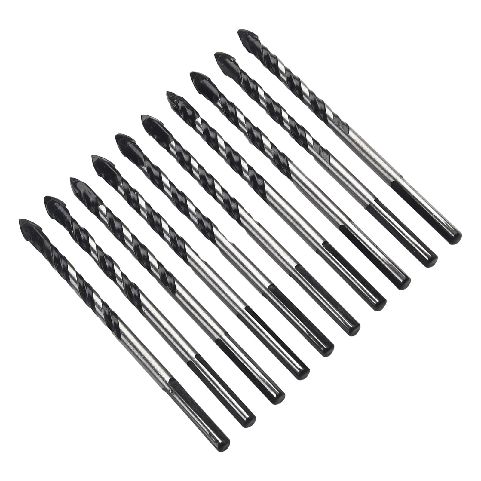 10 pz 6mm punte da trapano triangolari in acciaio al carburo multifunzione for piastrelle di ceramica vetro, mattoni cemento, legno, foro apri 100mm