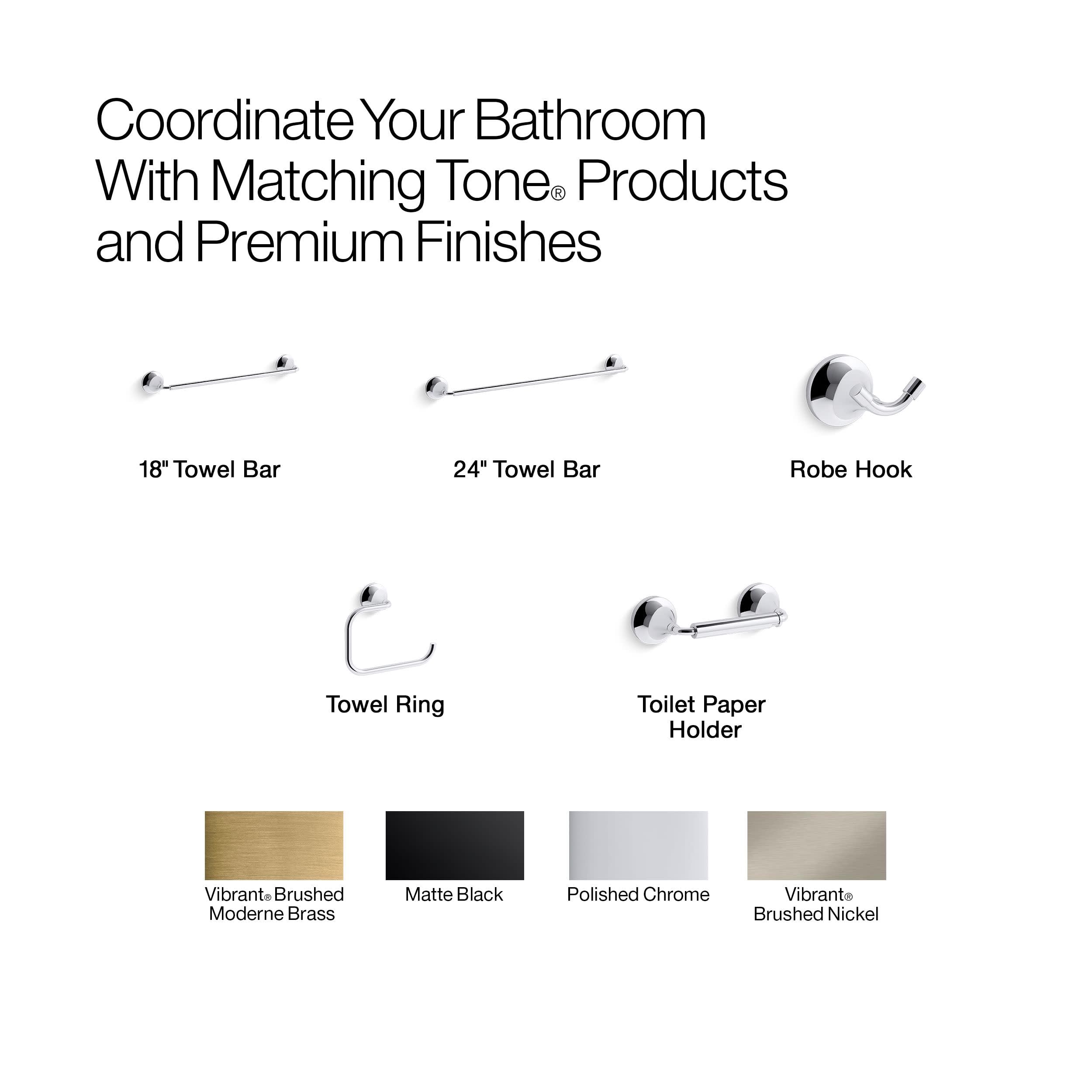 Kohler 27428-2MB Tone-Towel Ring, żywy szczotkowany nowoczesny mosiądz, akcesoria łazienkowe