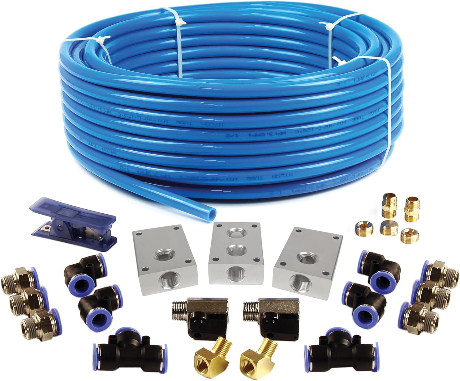 PRIMEFIT 1/2 in. X 100 FT. Nylon TUBING with AIR Piping System AIR Push to Connect KIT 26-