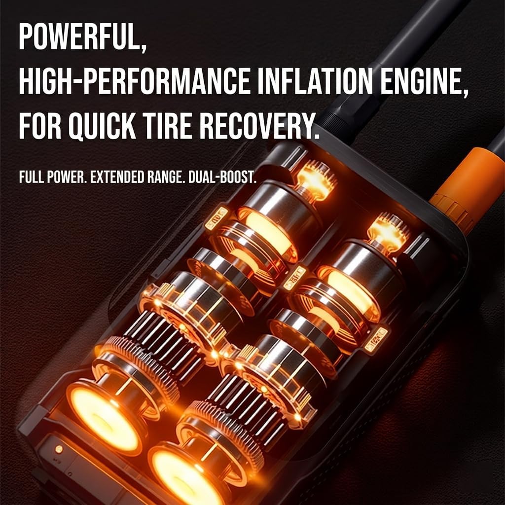 Tire Inflator Portable Air Compressor Cordless Air Pump