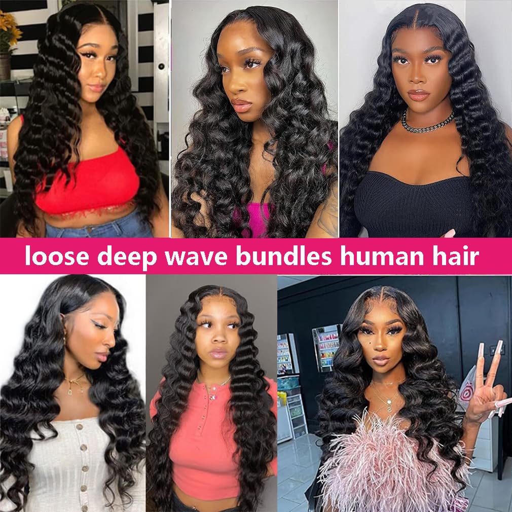 Amazon.com : Human Hair Bundles 20 22 24 Inch Loose Deep  display picture 1