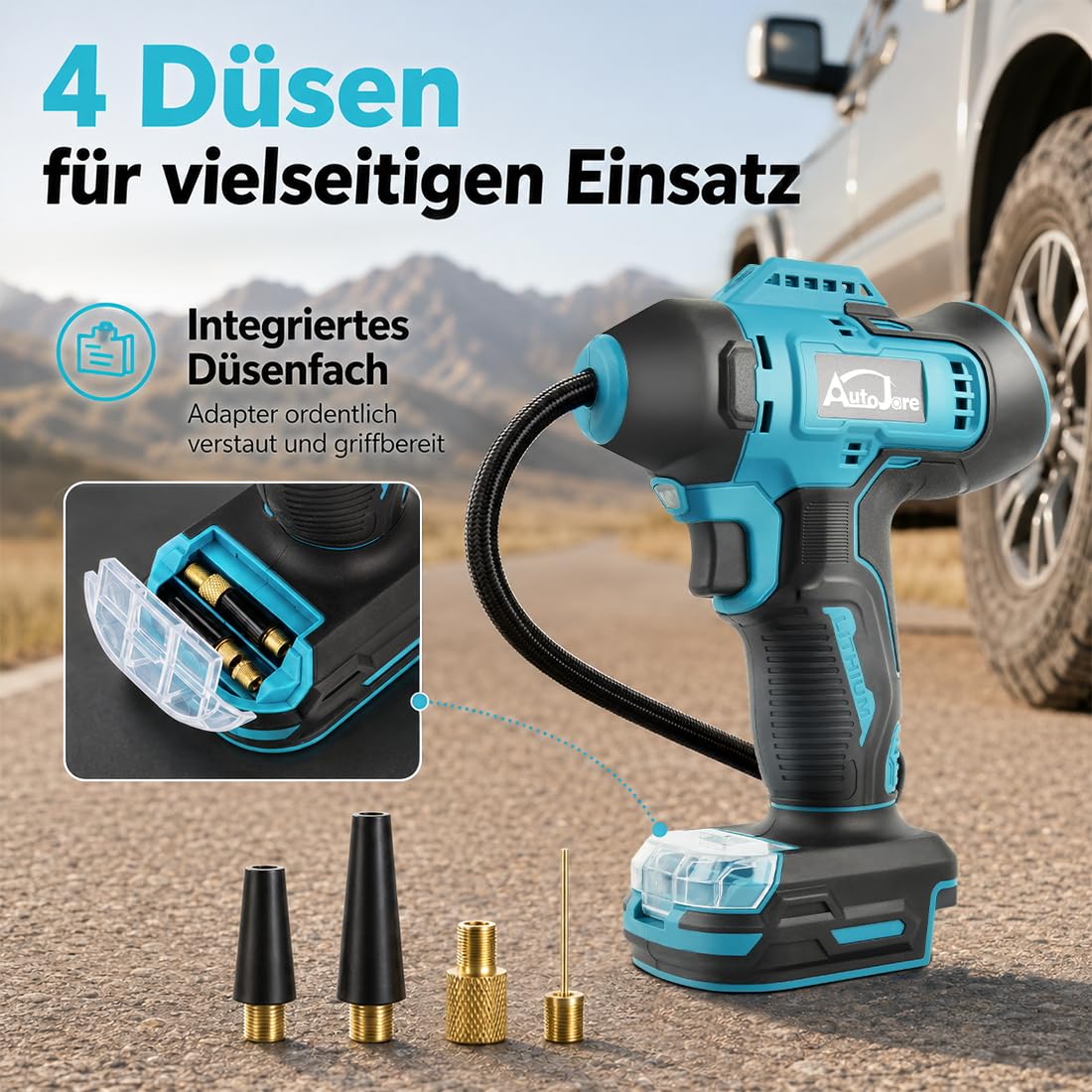 160 PSI Akku Kompressor Kompatibel mit Makita 18V Akkus ohne Akku