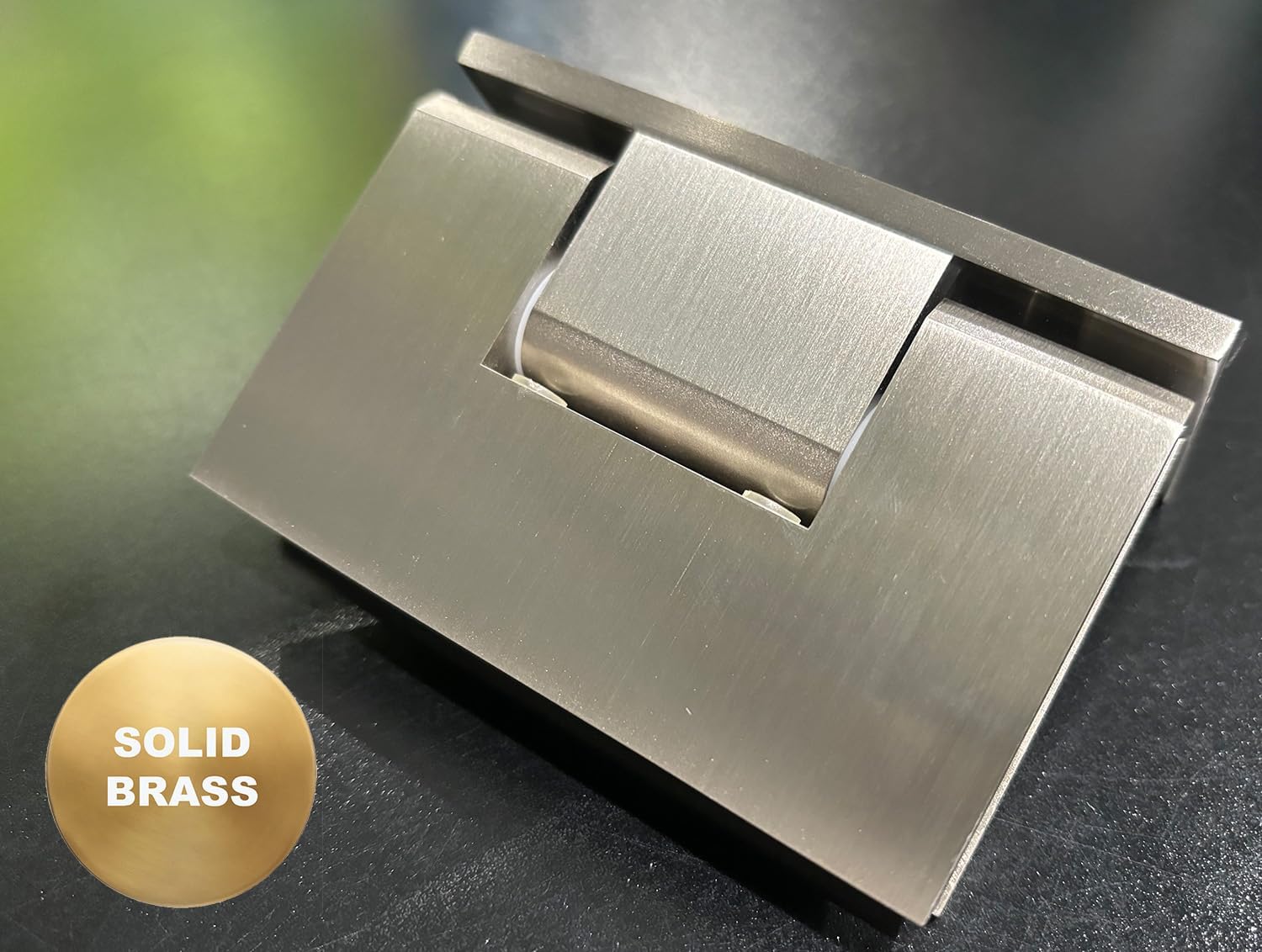 SHS Sapphire Series Offset Frameless Shower Door Hinge Wall-to-Glass Includes Replacement Parts Solid Brrass. Heavy Duty with Square Corners. (Brushed Nickel)