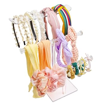 Acrylic Headband Holder, 3 Tier Hair Accessories Organizer Clear Stand