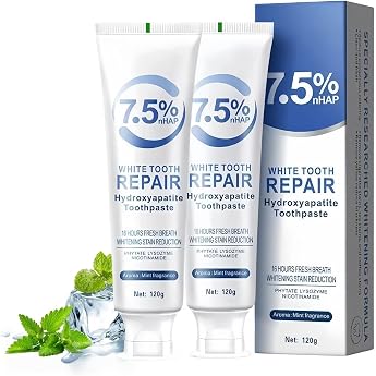 Hydroxyapatite Toothpaste Pack of 2 Hydroxyapatite Toothpaste Hydroxyapatite Toothpaste Without Fluoride for Sensitive Teeth Toothpaste with Hydroxyapatite for Enamel Repair Oral Health 2