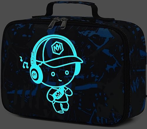 Miniatura 2 de Bluboon Lonchera para niños y niños, lonchera aislada para la escuela, lonchera organizadora, bolsa de almuerzo para niños (rojo)