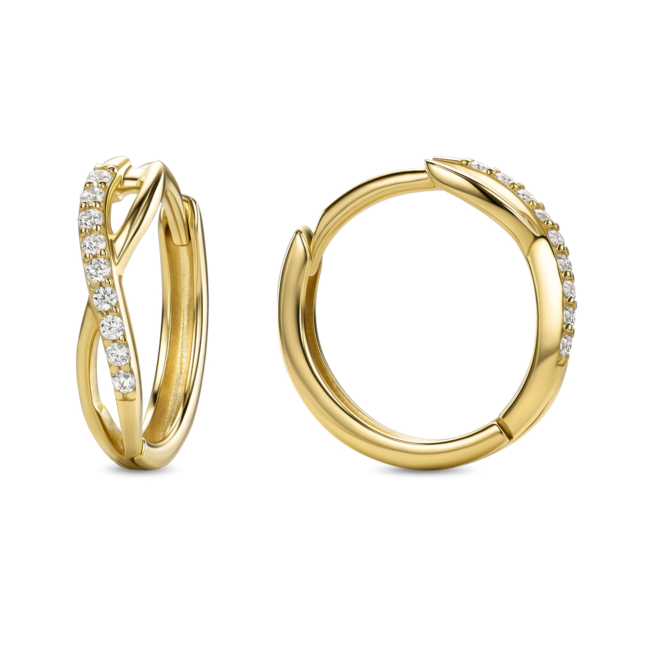 Boucles d'Oreilles Femme Miore en Or Creoles Tendances pour le Quotidien - 7