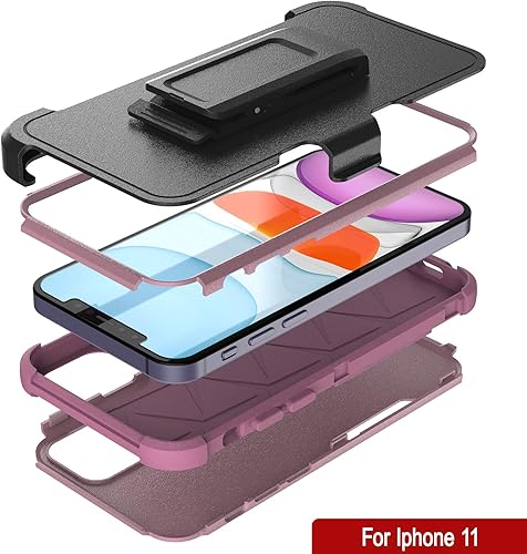 Miniatura 4 de Punkcase Funda para iPhone 11 con clip para cinturón Serie Patrón 4-1, resistente y protectora multicapa con soporte integrado para iPhone 11 (5.8