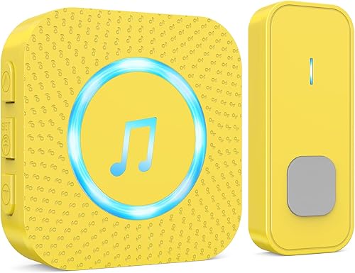 Miniatura 10 de SURFOU - Timbre inalámbrico con 3 receptores 2 botones, timbre impermeable IP55, timbre de puerta remoto de 1300 pies/400M, 55 melodías 5 niveles de