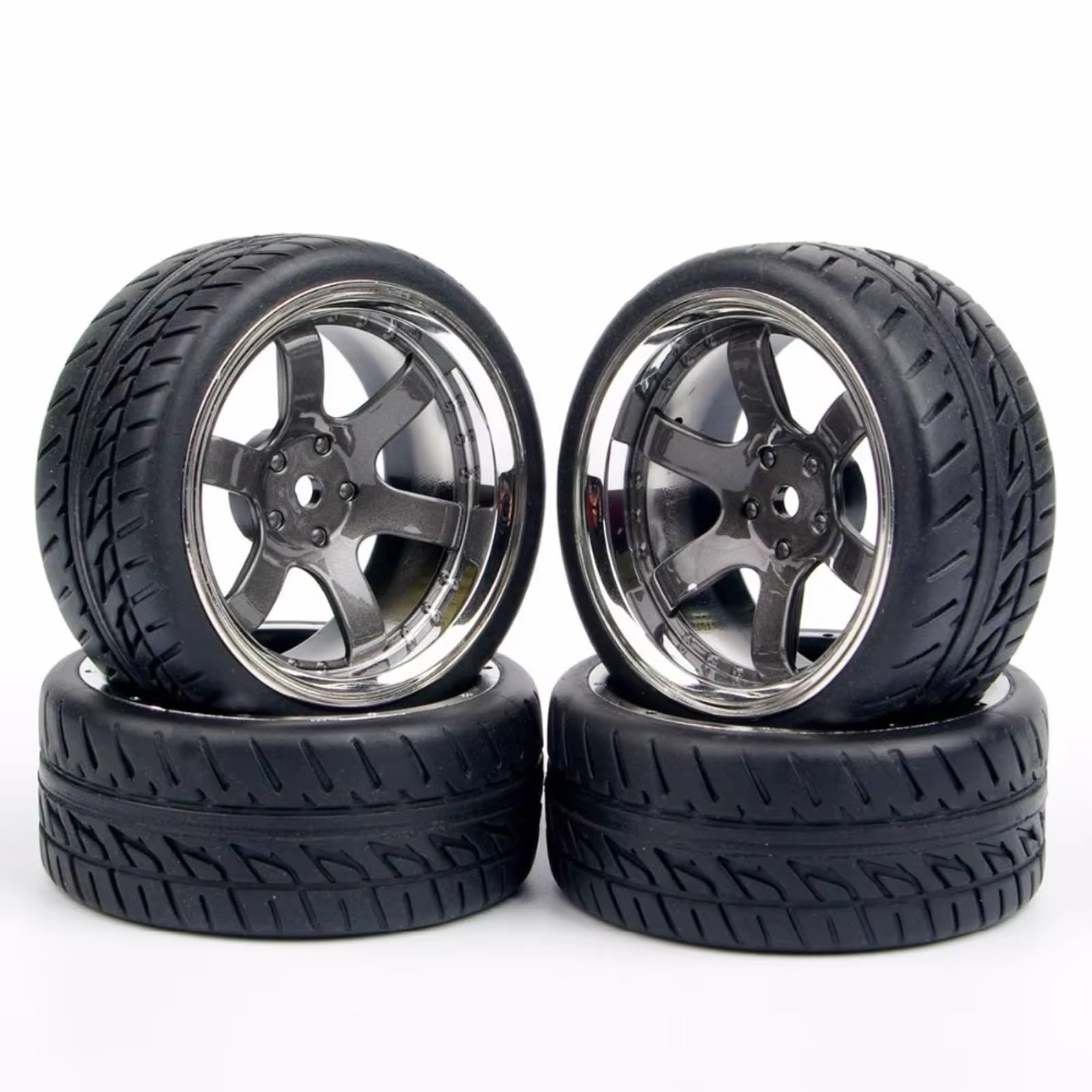 RC Pneumatici Ruote per 1:10 4 Pezzi/Set di Pneumatici in Gomma Cerchi da 12 Mm Esagonali RC per Auto da per Strada Parti di Ricambio Accessori di Aggiornamento