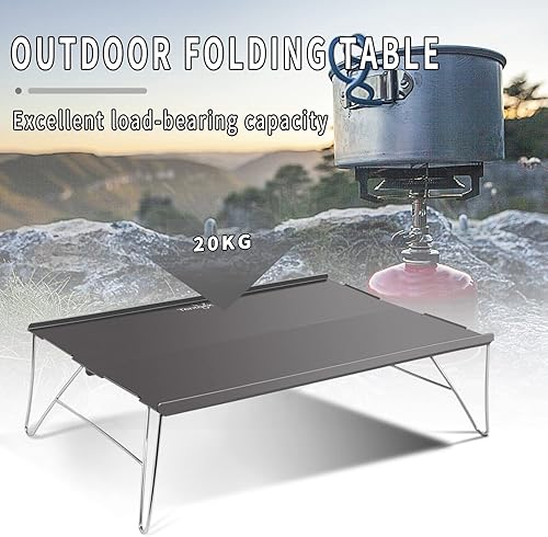Miniatura 6 de Tentock Mesa de camping ultraligera mini mesa portátil con escritorio de aleación de aluminio para uso en interiores y exteriores para pesca, picnic