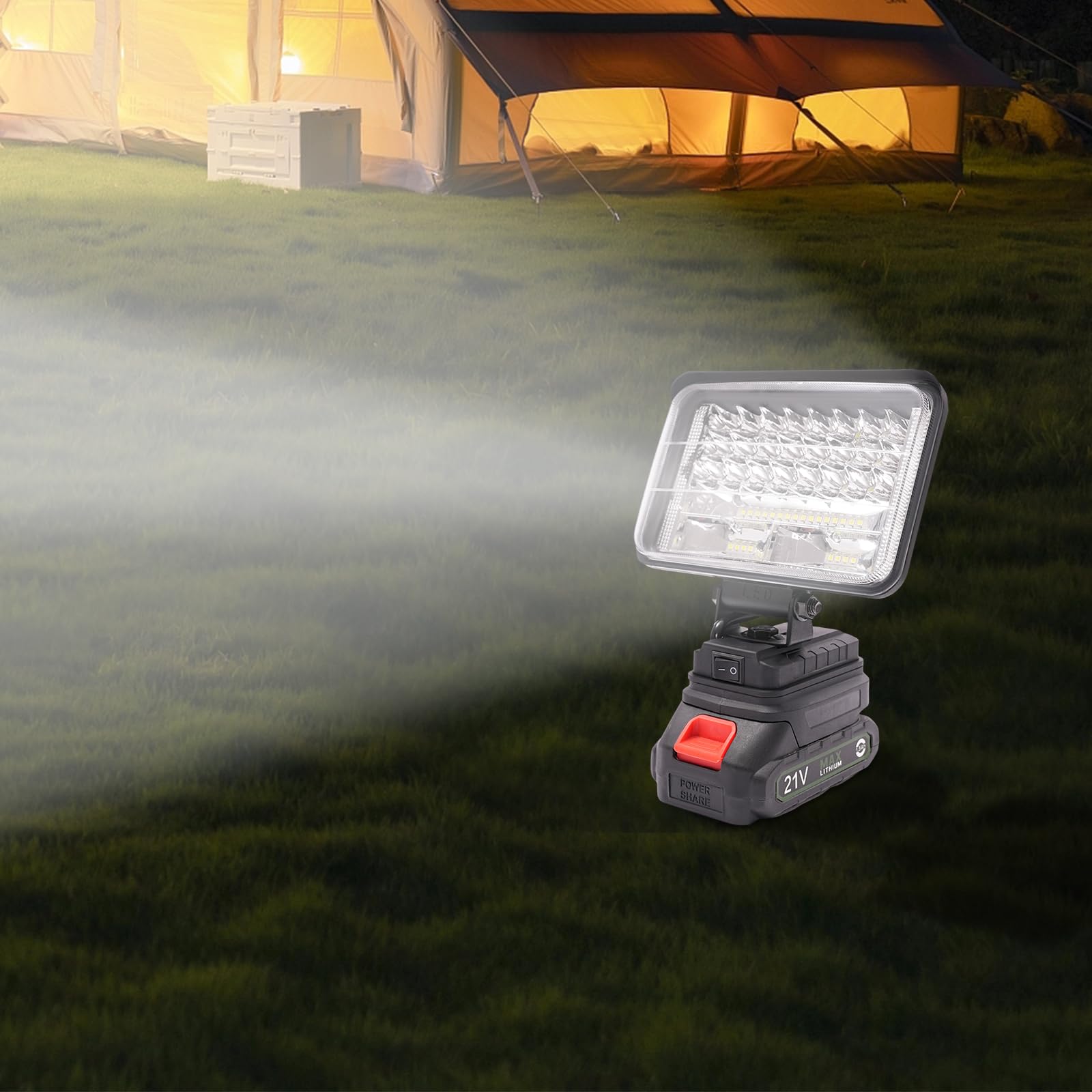 LED Arbeitsleuchte Lampe, Tragbare kabellose LED Leuchte 48W 48 Lampenkugeln Akku Lampe für Camping 800LM