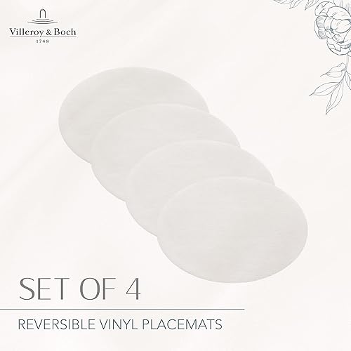 Miniatura 3 de Villeroy & Boch Manufacture Rock - Manteles individuales reversibles ovalados de piel sintética, 4 unidades, color blanco