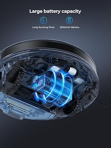 Miniatura 7 de Robot aspirador y trapeador combinado, aspiradora robótica de 5000 Pa con muelle de vaciado automático durante 60 días, robot aspirador inteligente