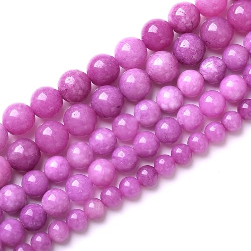 Miniatura 2 de 60 cuentas de piedra de jade de lepidolita púrpura natural de 0.236 pulgadas para fabricación de joyas, pulseras, collares, accesorios de piedra de