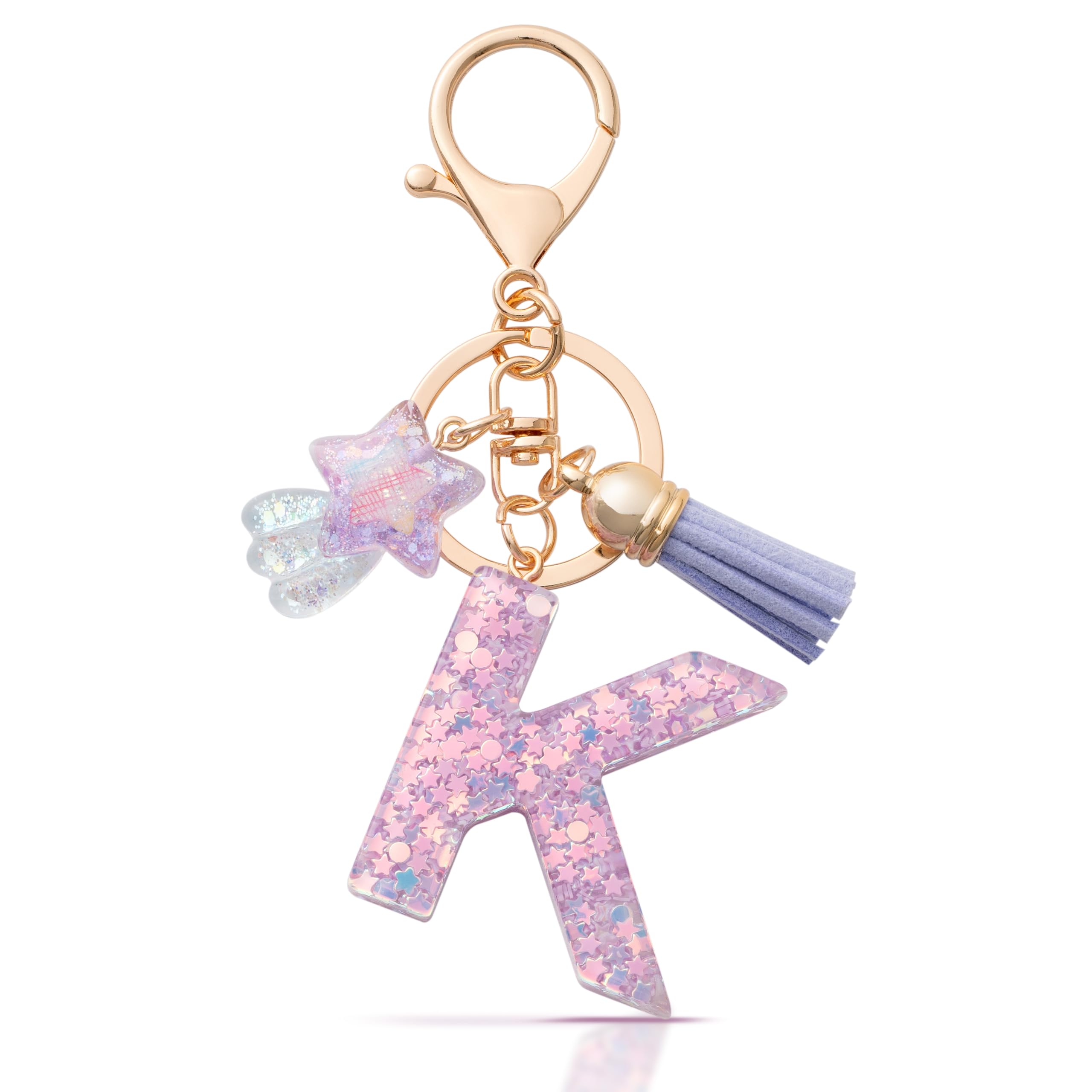 MORSUNBELA Schlüsselanhänger Buchstabe Keychain Letter Schlüsselanhänger mit Anfangsbuchstaben Geschenke für Mädchen Frauen Damen