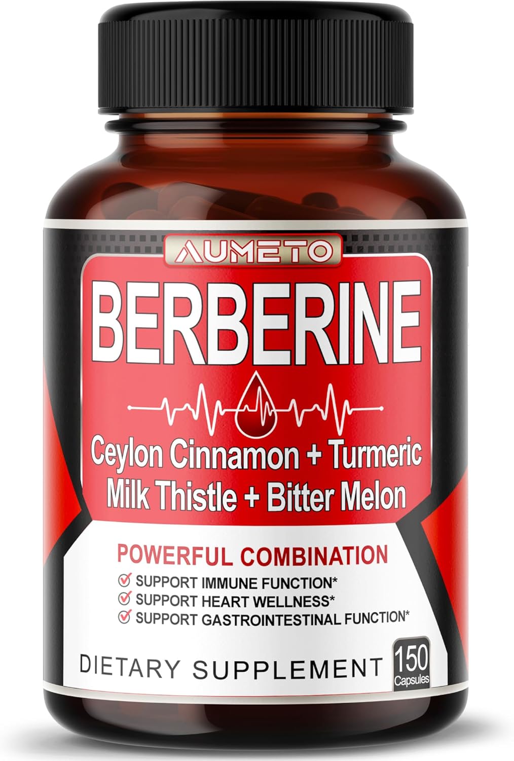 Berberine Supplement – Enhanced with Ceylon Cinnamon, Turmeric, Milk Thistle, Bitter Melon for Digestion, Immunity & Weight Managament (150 Count (Pack of 1)) Berberine Supplement – Enhanced with Ceylon Cinnamon, Turmeric, Milk Thistle, Bitter Melon for Digestion, Immunity & Weight Managament (150 Count (Pack of 1))