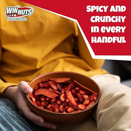 Miniatura 5 de WINNUTS Mezcla de cacahuates picantes y chips de tortilla (paquete de 5) | Auténtico estilo "Cacahuates Enchilados" | Maní picante crujiente y