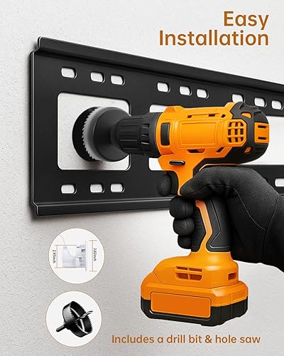 Miniatura 5 de Kit de organización de cables de pared, toma de corriente empotrada para cables de bajo voltaje, kit de pared para ocultar cables de TV, organizador