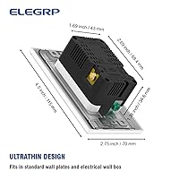 Vista 7 de ELEGRP Tomacorrientes de pared de puertos USB de alta velocidad dual de 4.0 A con chip inteligente, enchufe doble de 15 A, placa de pared incluida