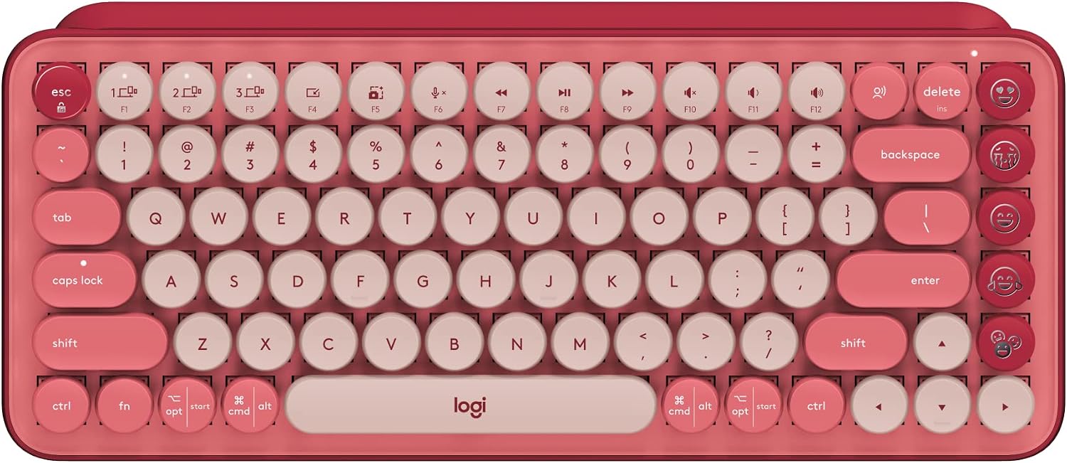 Logitech POP Keys Wireless Mechanical Keyboard with Emoji Keys - Rose