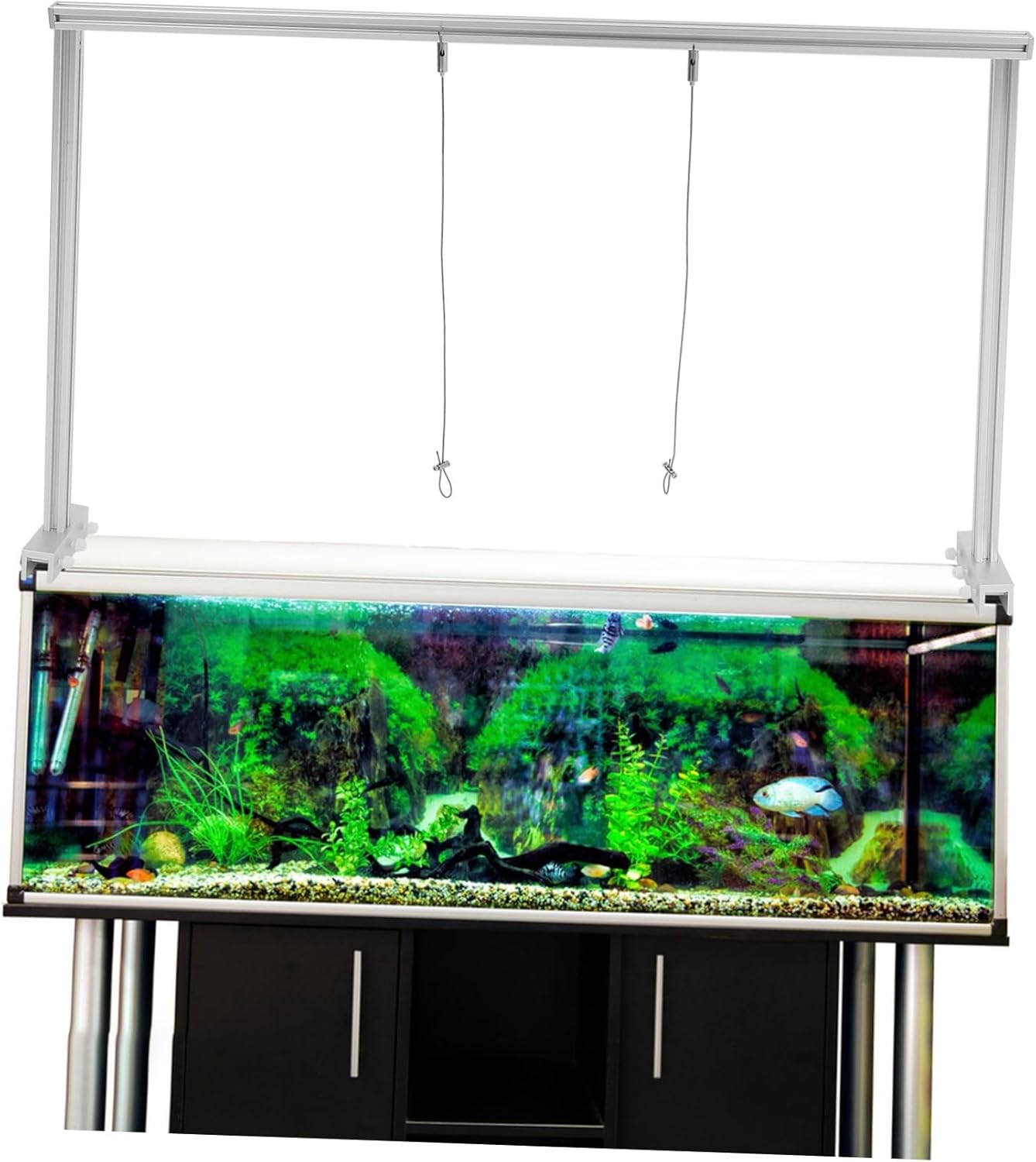 1set Hanging Aluminum Alloy Light Rack for Fish Tank Fish Aquarium Lamp Holder Strong Bearing Capacity Easy Installation for Aquatic Plants