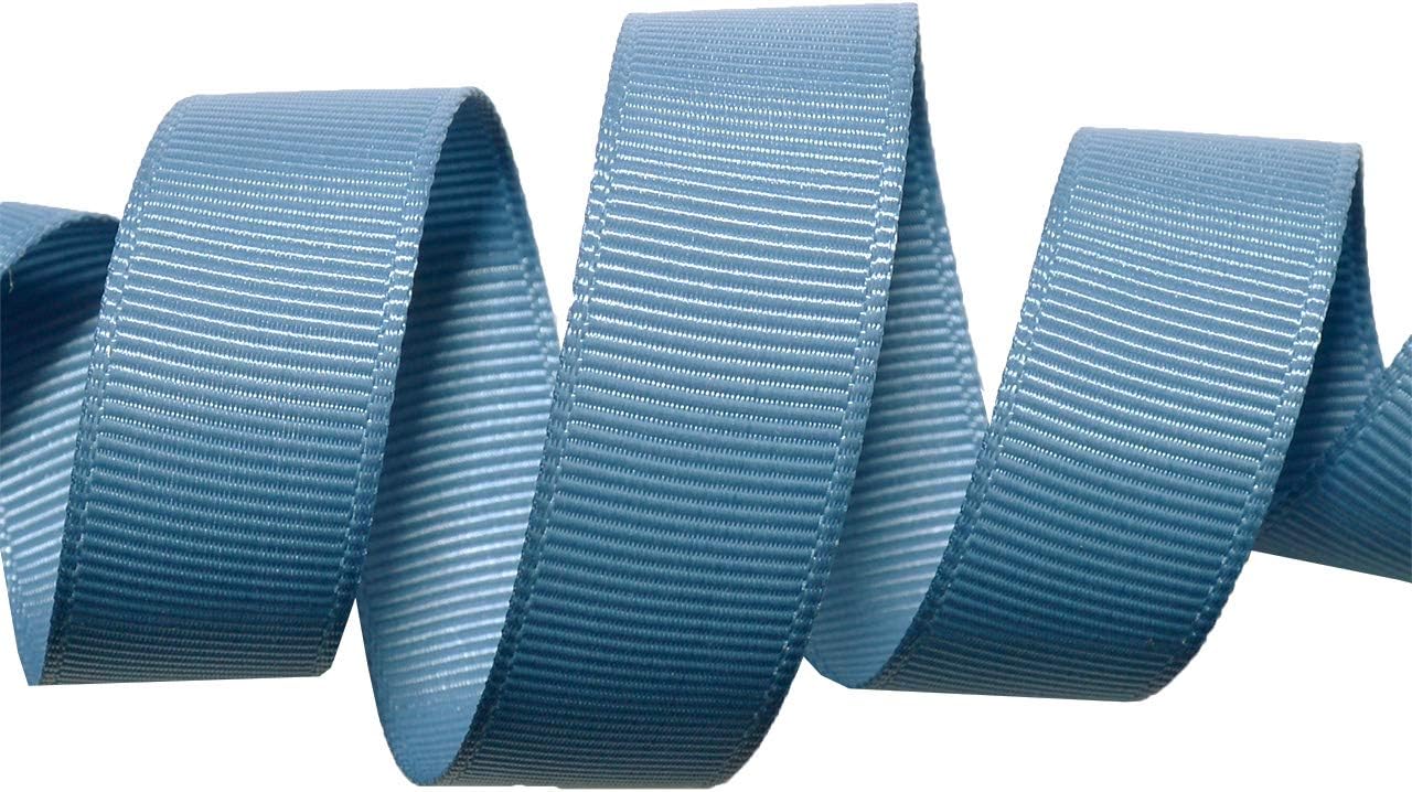 Morex Ribbon Grosgrain Fabric Solid Color Ribbons, Gift Wrapping, Christmas and Wedding Décor, for Crafting and Floral Arrangements, 5/8" x 100 Yd, Antique Blue