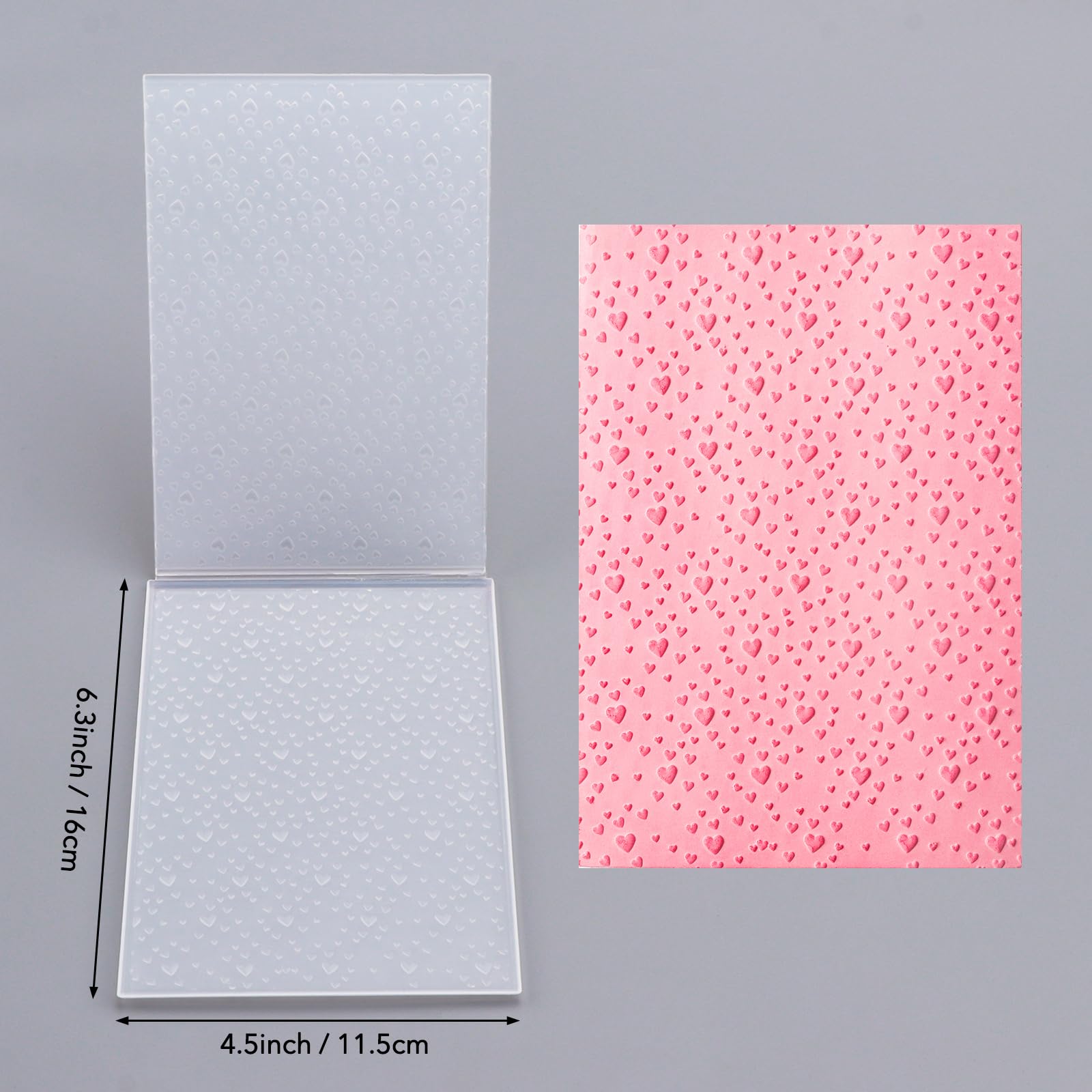 BAOFALI 3D Embossing Folder for Card Making,Love Plastic Texture Fades Embossing Folder Template for Scrapbooking Cardstock Album DIY Decoration Paper Crafting 6.3x4.5inch