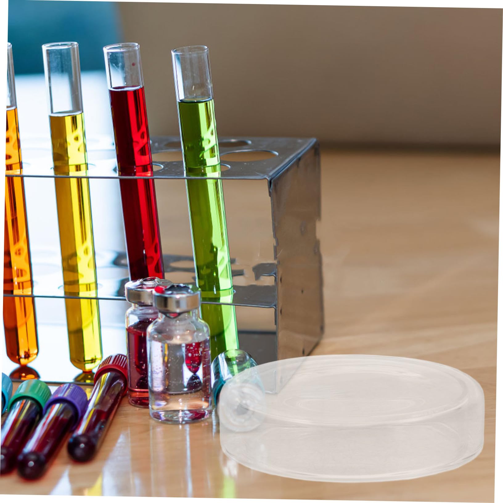 Piastra di Petri in Vetro 6 Pezzi con Coperchio per Laboratorio | Forma Piatta, Riutilizzabile, Resistente alle Alte Temperature, Facile da Pulire e Maneggiare