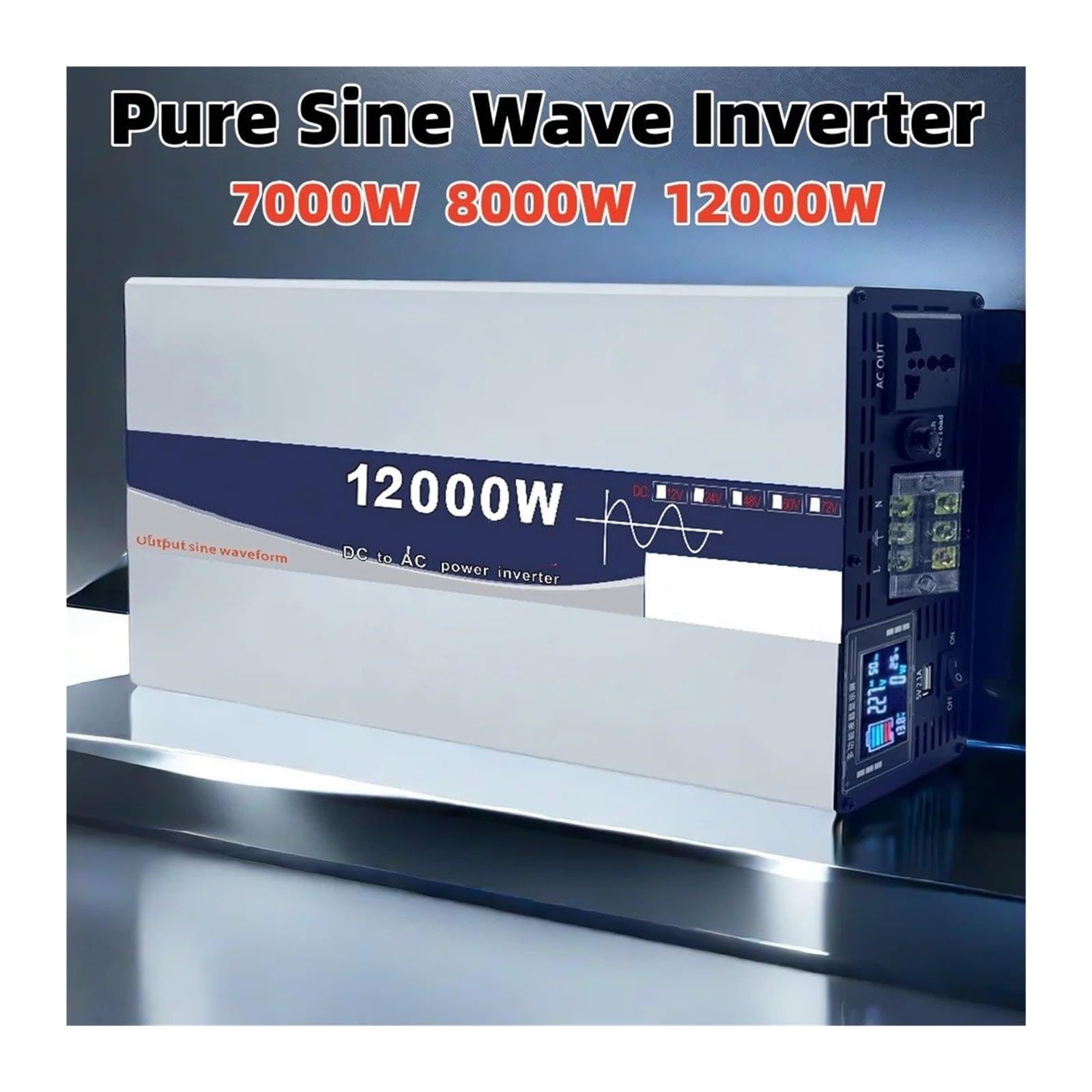 Inversor Corriente Inversores Onda Sinusoidal Pura 10000W 12000W para Coche Convertidor Voltaje 12 V 24 V 48 V 60 V Y 72 V A CA 110 V Y 220 V 50Hz Y 60Hz Transformador(48V,220-240V 50HZ Uni,6KW Rem)