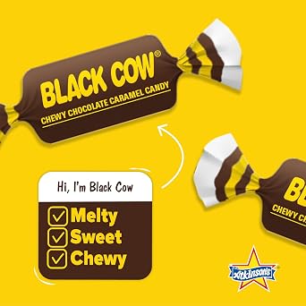 Atkinson's Black Cow - Chewy Chocolate Caramel Candy - Made with Real Chocolate - Gluten Free, Kosher - Bite Size Candy - 2lb. Bag
