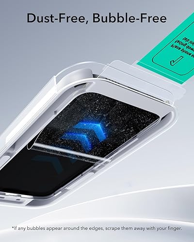 Miniatura 4 de ESR Paquete de 3 protectores de pantalla para iPhone 17 Pro Max, grado militar, inastillables, dureza 9H, vidrio templado de cobertura completa con