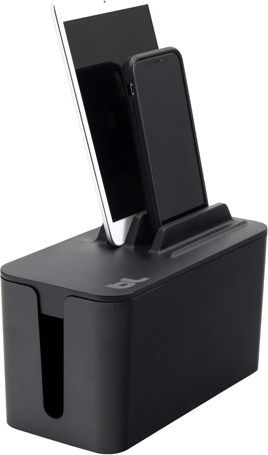 Bluelounge CableBox Mini Station Black Cable and Cord Management System - Small Surge Protector Included