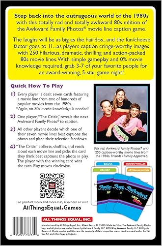 Miniatura 3 de All Things Equal, Inc. The Awkward Family Photos Totally 80s Movie Line Caption Game Caption Fotos divertidas con memorables líneas de películas de