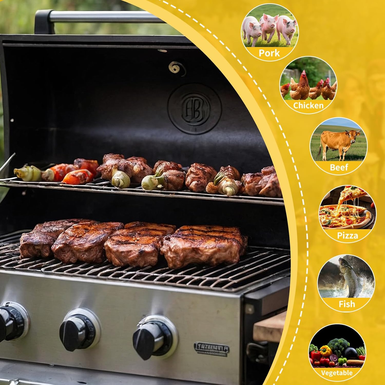 Electric Heating Element for Brinkmann Smoker Replacement, 1500W 120V Heating Coil Fits 810-7080-K, 850-7005-0, 810-7090-S, 116-7000-0 Electric Smoker Parts