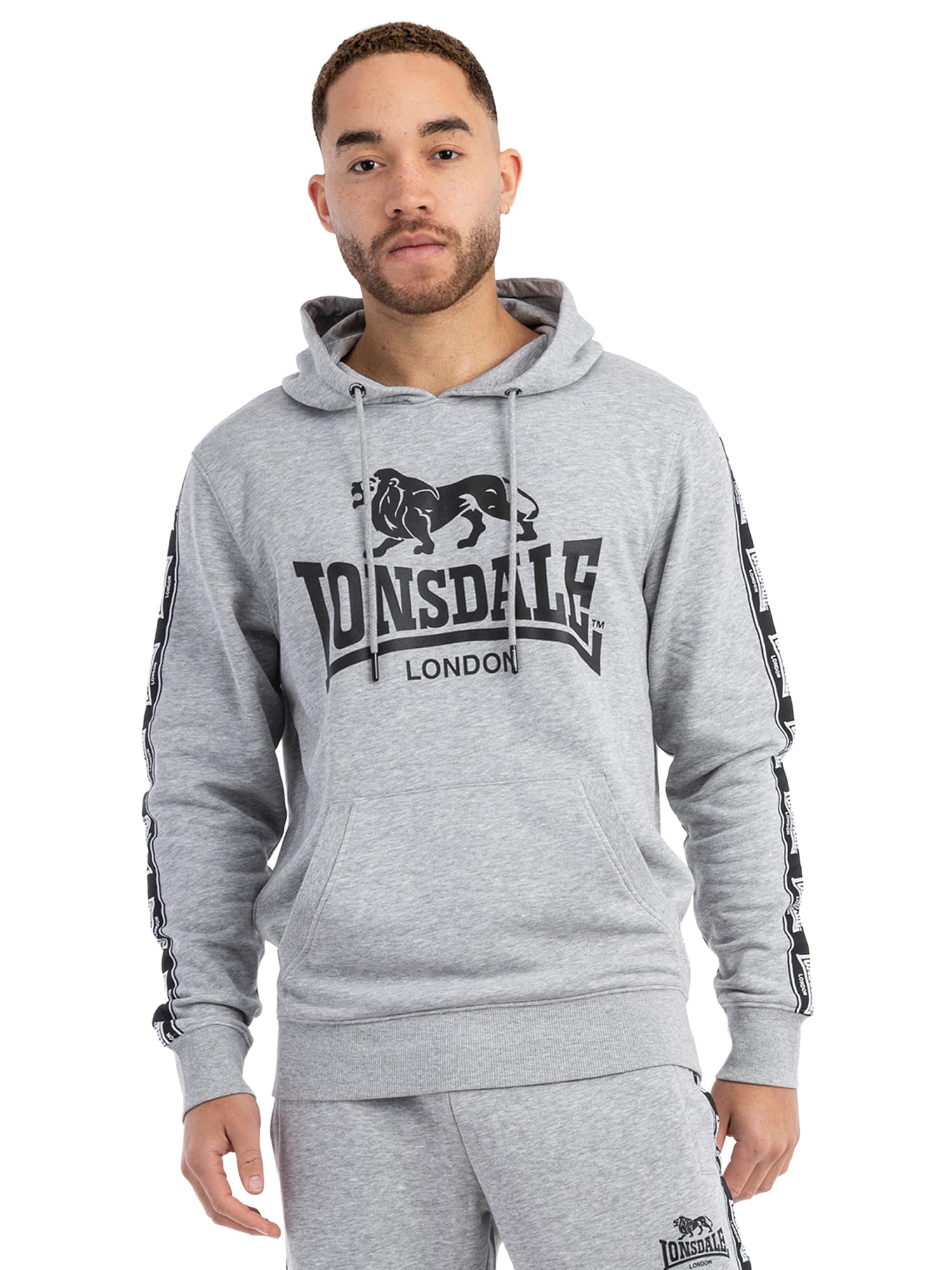 Lonsdale London SCOUSBURGH Hombre Sudadera con Capucha Negro Regular