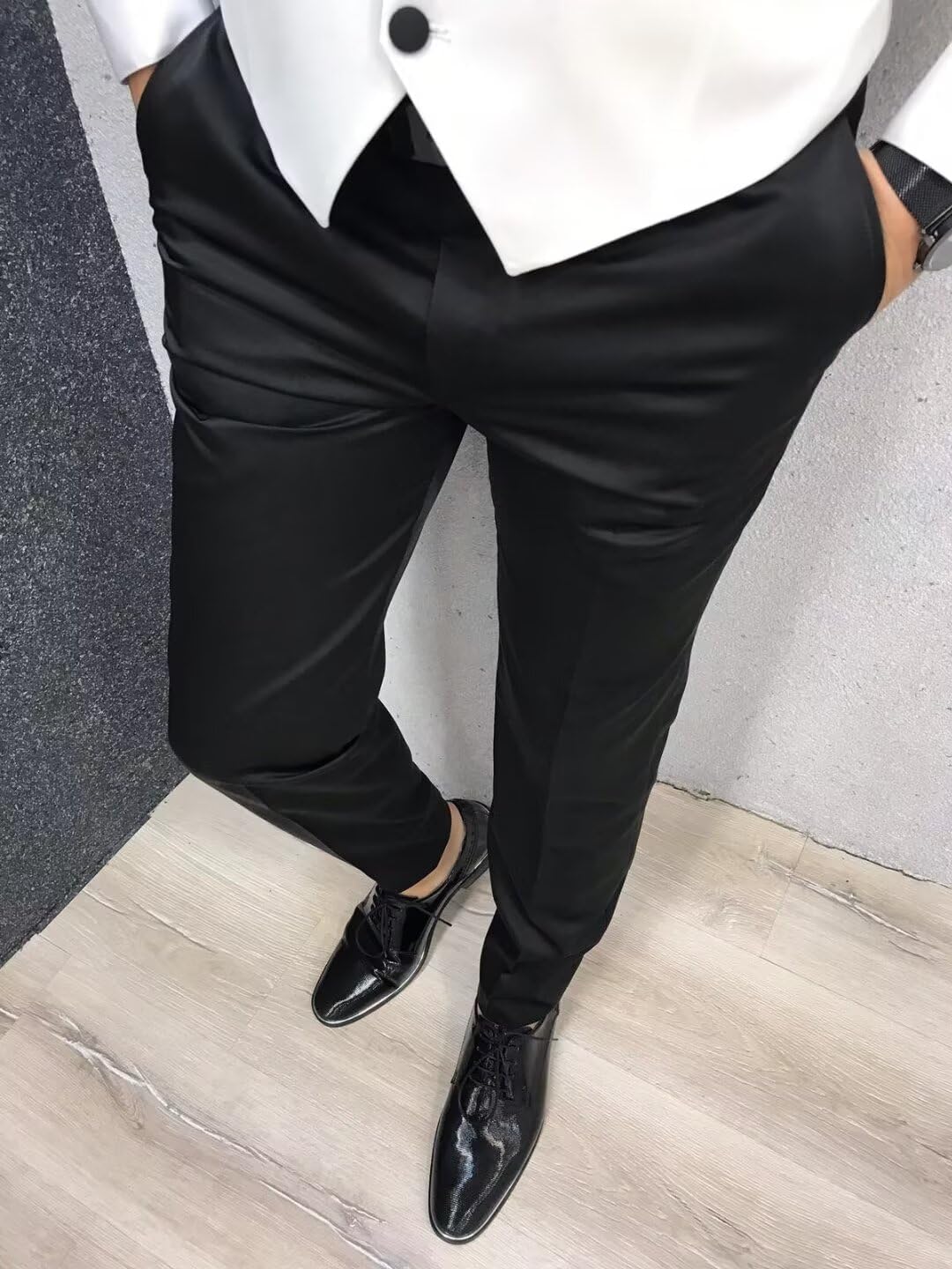 EMERAIDVLN Men's Suits 3 Piece Slim Fit Tuxedo One Button Blazer Wedding Party Dinner Business Suit Set with Bow Tie