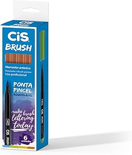 Marcador Artístico CIS Brush, Marrom Claro, Caixa com 6 unidades