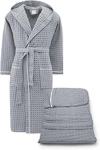 Tex family BEE Apone Honeycomb Cotton Bathrobe for Men and Women with Hood, Quick Drying, Soft