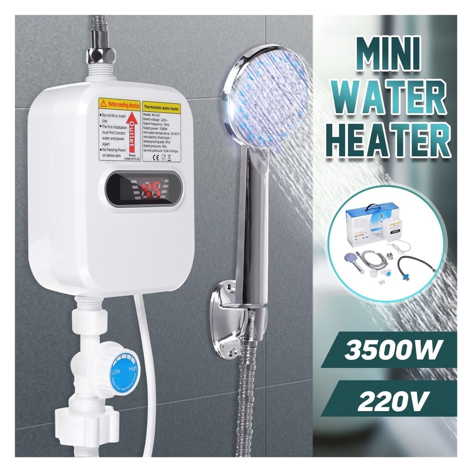 Natychmiastowy podgrzewacz, wody, UrządzenieBezzbiornikowy Podgrzewacz Wody Kran Prysznicowy Natychmiastowy Podgrzewacz Wody ElectricTap Ogrzewanie Natychmiastowa Ciepła Woda Do Kuchni I Łazienki