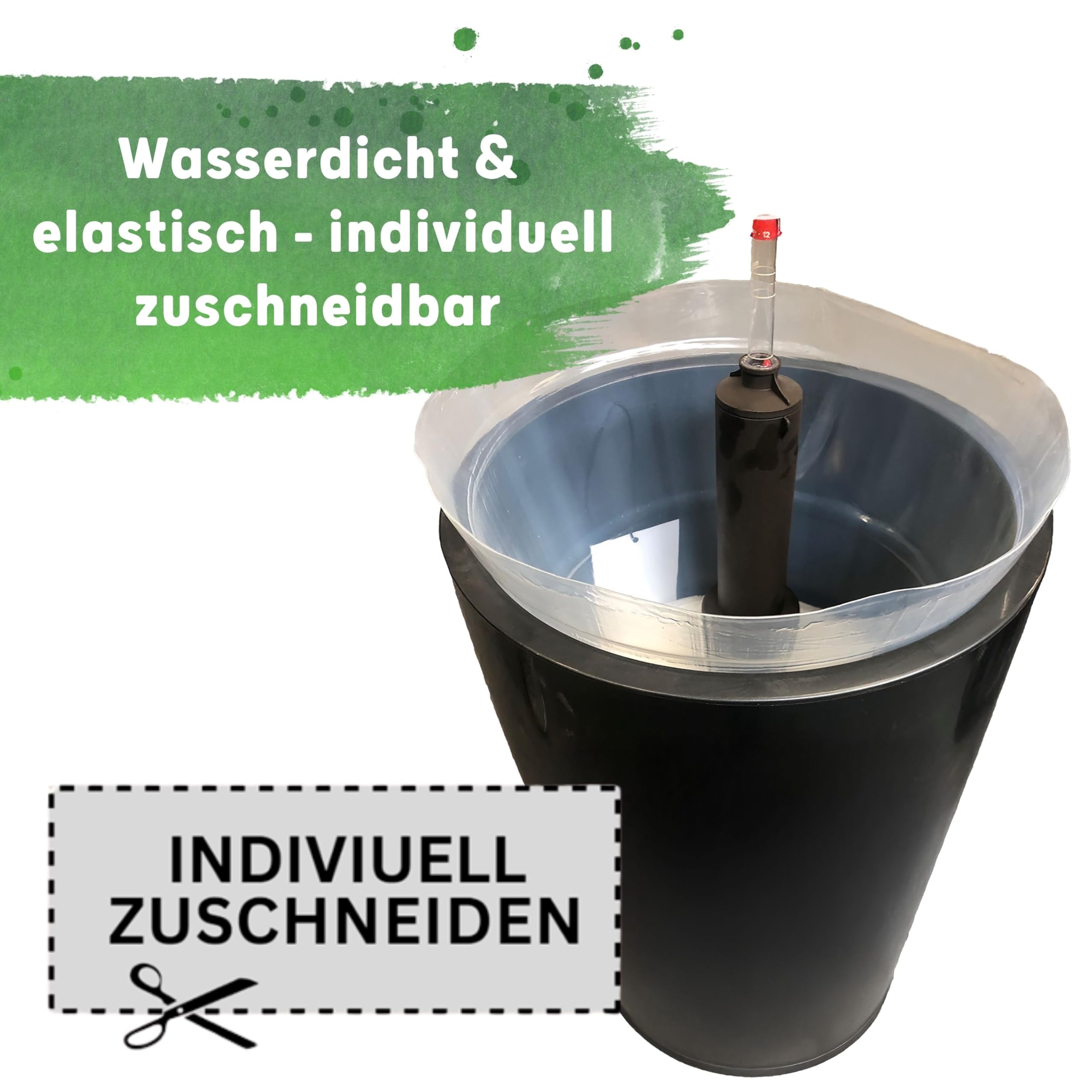 Leni Universal Pflanztopfeinsatz Ø 45 x 35 | Kunststoff Pflanzeinsatz | transparent & wasserdicht | für runde & eckige Pflanzgefäße & Blumentöpfe | Indoor & Outdoor