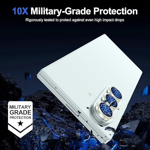 Vista 922 de para Samsung Galaxy Z Flip 7 Protector de Lente de Cámara, Cubierta de Lente de Vidrio Templado con Anillo de Metal Individual, [Fuerte Adhesión] 1