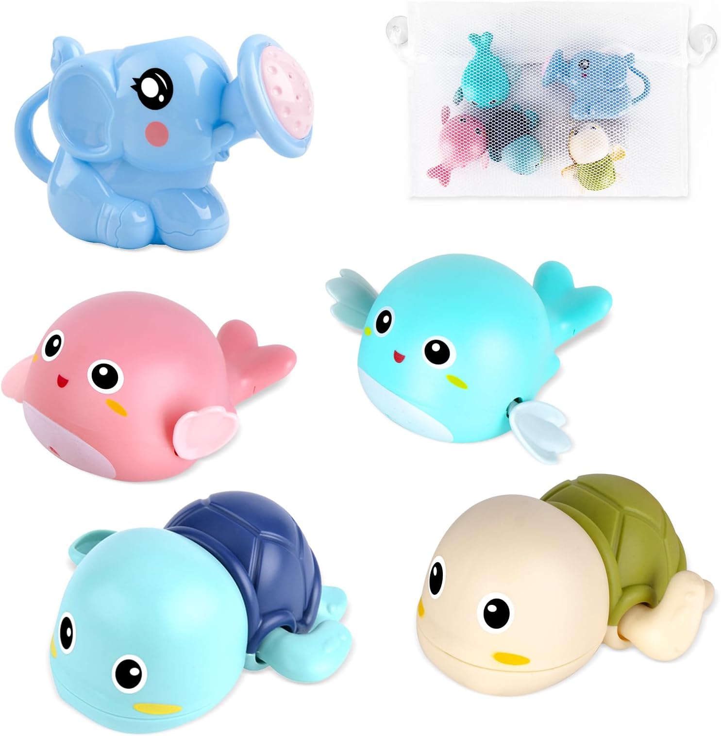Bath Toys, 6 Pack Baby Bath Toys for Toddlers 1-3, Floating Wind-up Toys Swimming Pool Games Water Play Set Xmas Gift for Bathtub Shower Infant Toddlers Kids Boys Girls Ages 4-8 Years Old