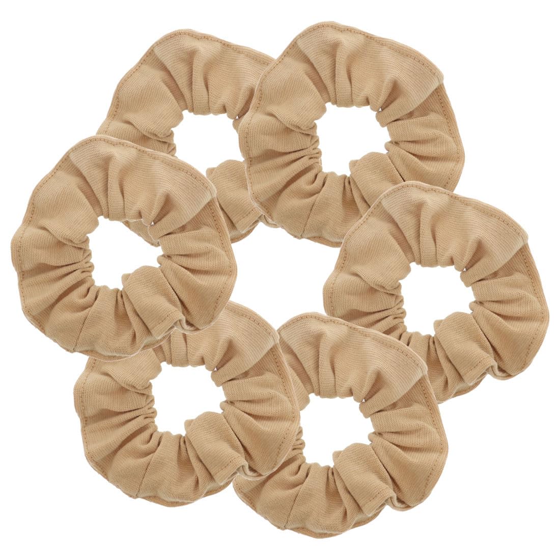 6 Pack Large Solid Scrunchies Hair Elastics-Black