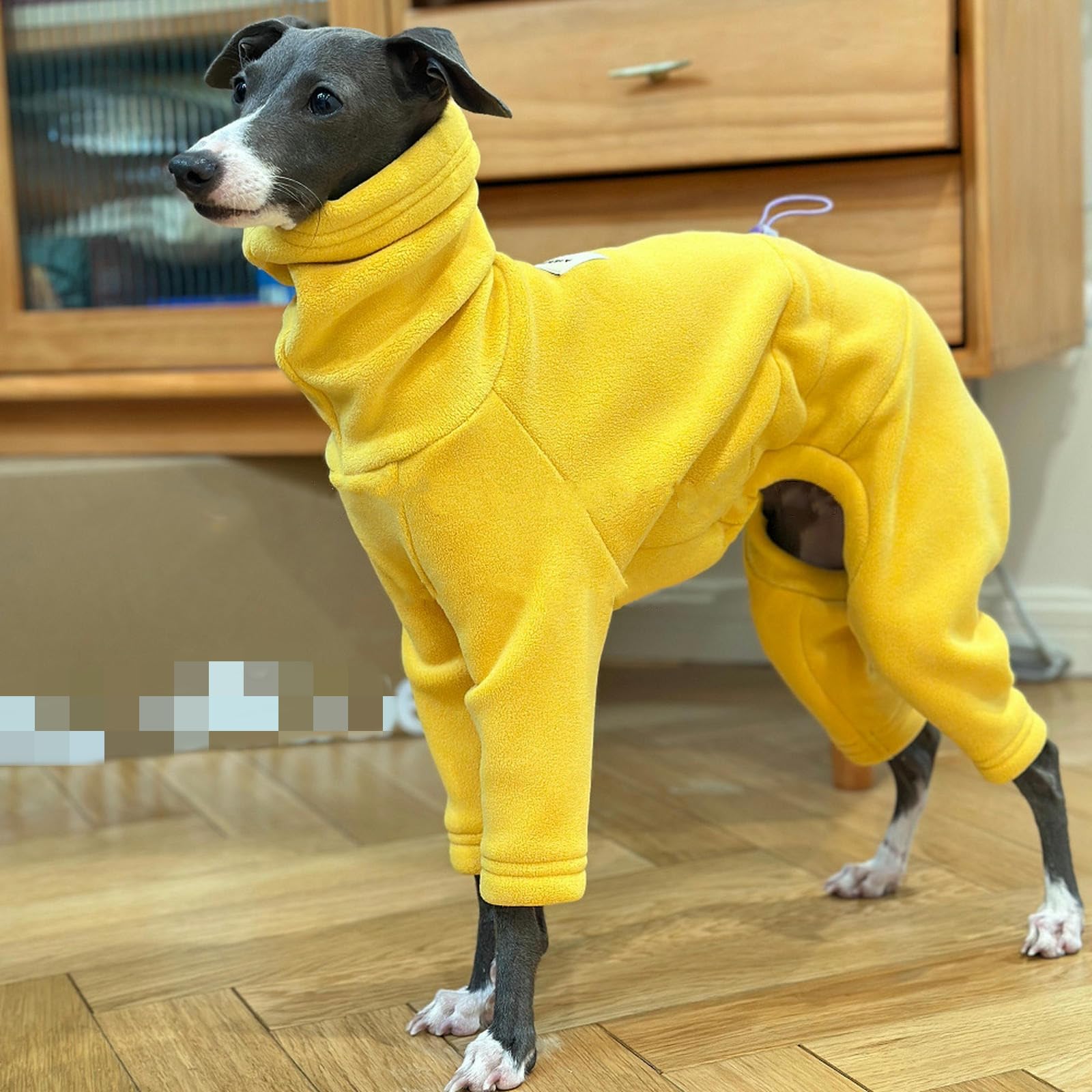 Ropa para Galgos, Abrigos cálidos de Invierno para Perros, Chaqueta de Lana Mediana Ajustable para Perros, Abrigo para Clima frío con Cuello Alto, Traje de Nieve para Perros de Cuerpo Completo