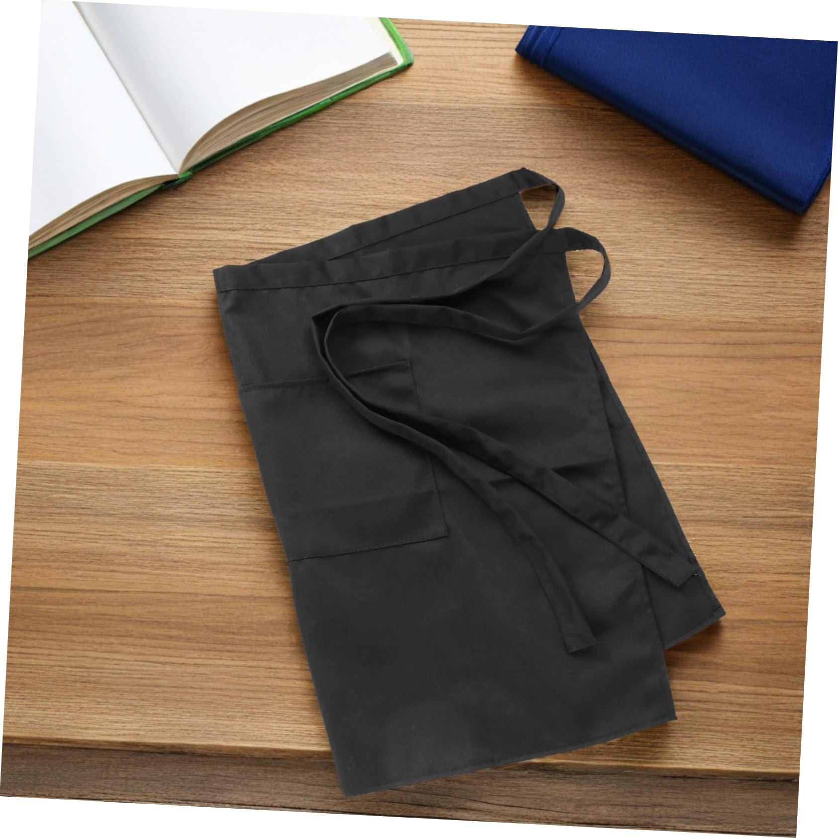 6 Piezas Delantal Corto Unisex para Cocina y Bar Funcionales Cómodo con Tiras de Cintura Poliéster Lavable para Uso Profesional y Doméstico