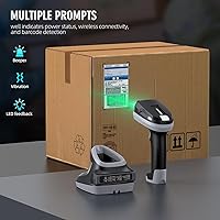 Vista 6 de TEEMI Escáner de código de barras industrial Bluetooth 2D con sensor de megapíxeles de alta resolución, lector de mano, diseño industrial