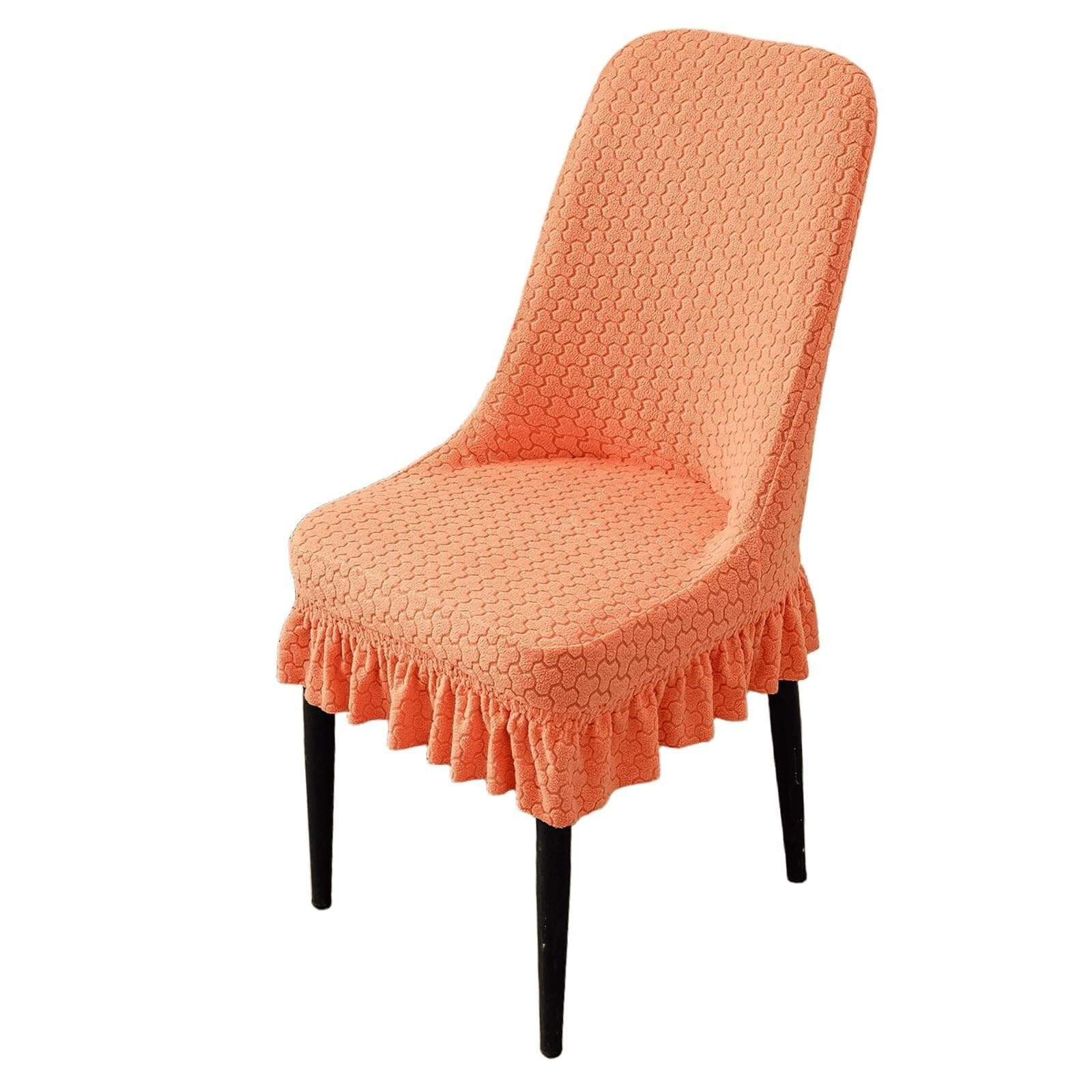 NMVAWIPT Dining Chair Covers, Modern Accent Curve Back Cover With Skirt, For Restaurant Furniture Protector(#21,2 Set)
