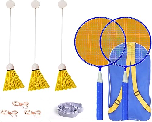 Libcflcc Entrenador de bádminton fácil de usar, 1 juego de entrenador de bádminton solo, montaje en techo, para interiores, niños, adultos,