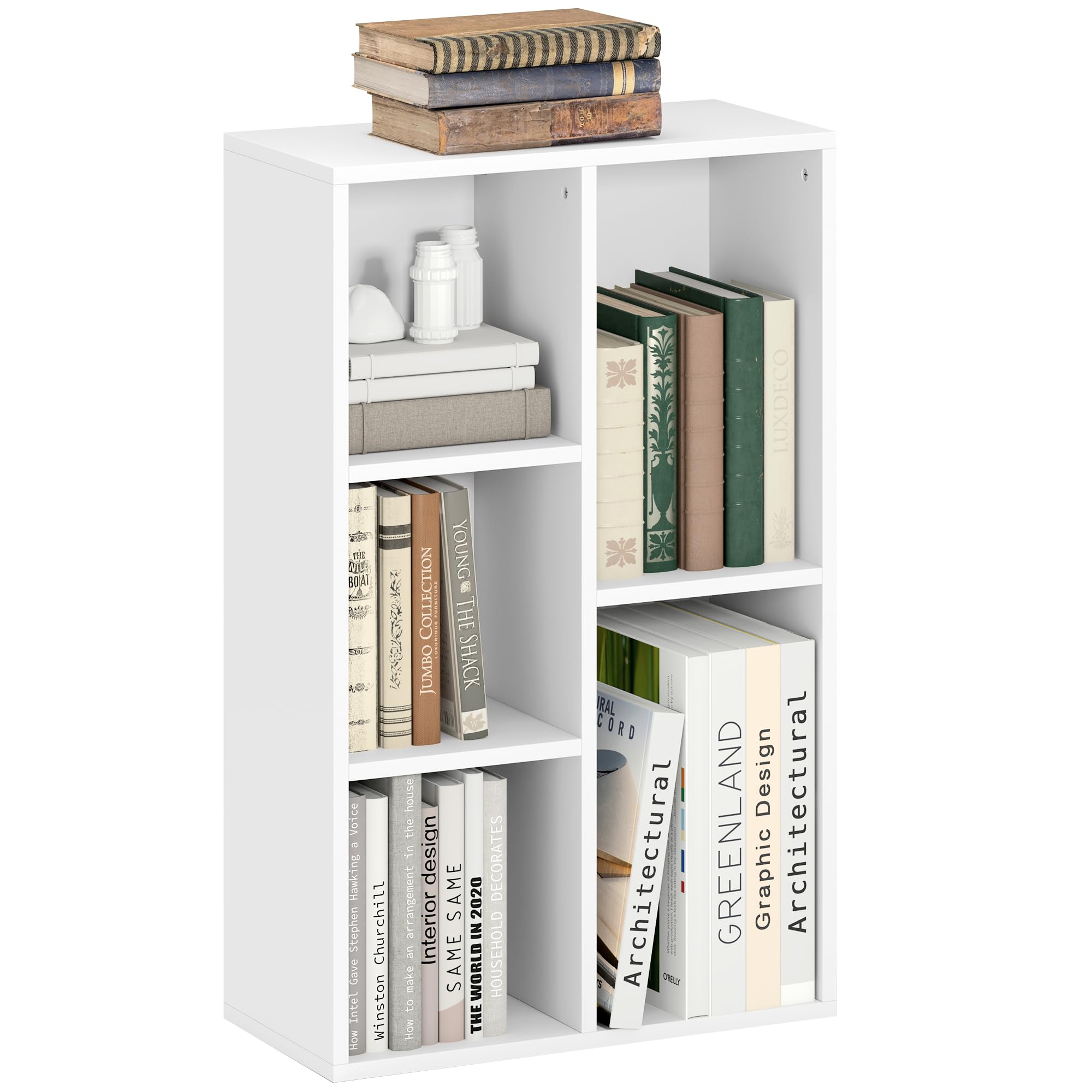 HOMCOM 5 Shelf Bookshelf - White